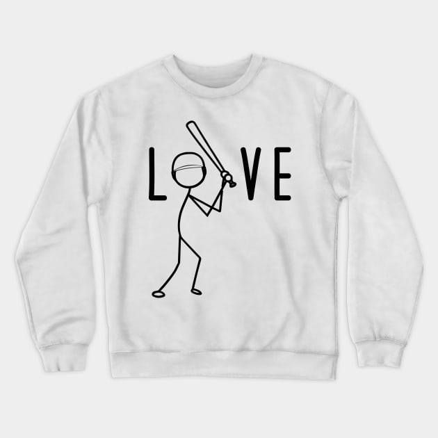 Cute Baseball Softball Player Love Crewneck Sweatshirt by mrsmitful01